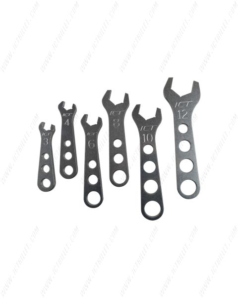 Billet Aluminum 6pc Wrench Set 3 4 6 8 10 12 AN 