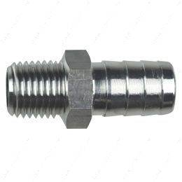 AN840-08-04A Straight 1/4" NPT Pipe to 1/2" .500" Hose Barb Fitting Bare Aluminum