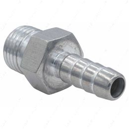 F060R312BA Straight 6AN ORB to 5/16" Hose Barb Fitting Bare Aluminum