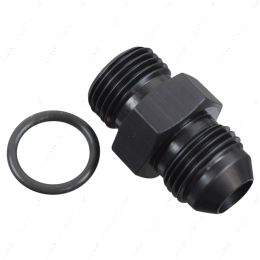 F06AN080R -6AN Flare to 8 Oring ORB Male Fuel Pump Rail Adapter Fitting Flare Hose Black