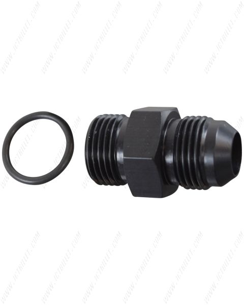  -10AN Flare to 10 Oring ORB Male Fuel Pump Rail Adapter Fitting Black ICT Billet