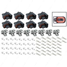 WCINJ31X8 LS Truck Mini Delphi Multec 2 Fuel Injector Wire Connector Component Kit (8 pack)