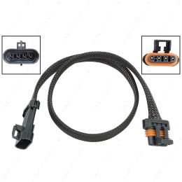 WE0XY30-24 O2 Sensor Wire Harness Extension 24" LS Oxygen Sensor Flat 4-Wire Connector Plug